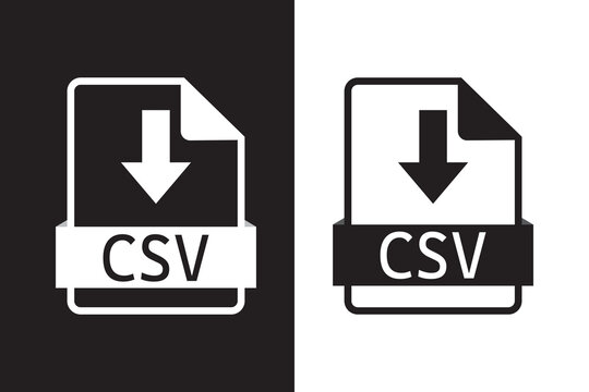 CSV file format icons set. File symbols collection. Vector illustration.