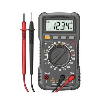 Digital Multimeter Vector Illustration for Electrical Testing