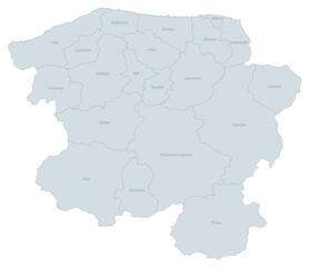Obraz premium Administrative Divisions Map of Kastamonu Province, Turkey