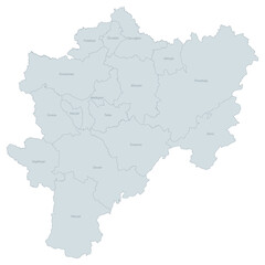 Obraz premium Administrative Divisions Map of Kayseri Province, Turkey - Detailed Geographic Illustration