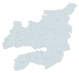 Obraz premium Administrative Divisions Map of Kocaeli Province, Turkey - Detailed Vector Illustration