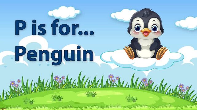 Animated Educational Alphabet Video for Kids Featuring a Cute Penguin