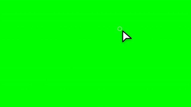 cursor mouse click pointer arrow animation on chroma key green screen background for web interface projects