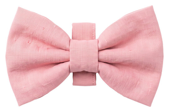 Pale pink checkered bow tie lying flat