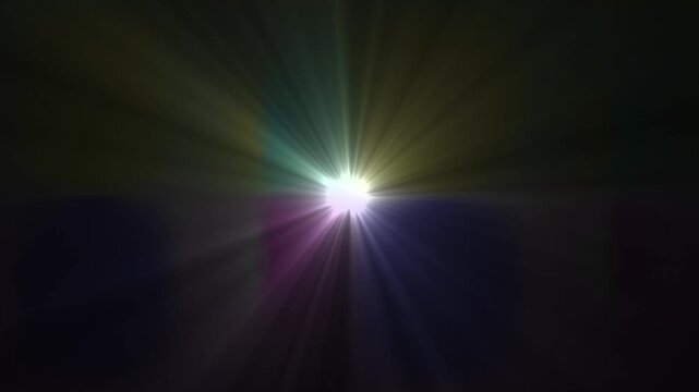 Sunlight with shiny flare. Star glow effect background . Abstract nature light, Shining star and light rays motion graphics on black screen chroma key alpha channel background 4k video animation.