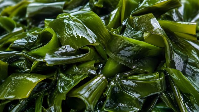 Wakame Seaweed Closeup