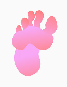Abstract Pink Foot Sole &ndash; Minimal Body and Wellness Illustration