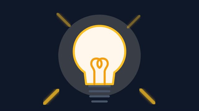 Glowing light bulb icon representing creative idea and business innovation concept