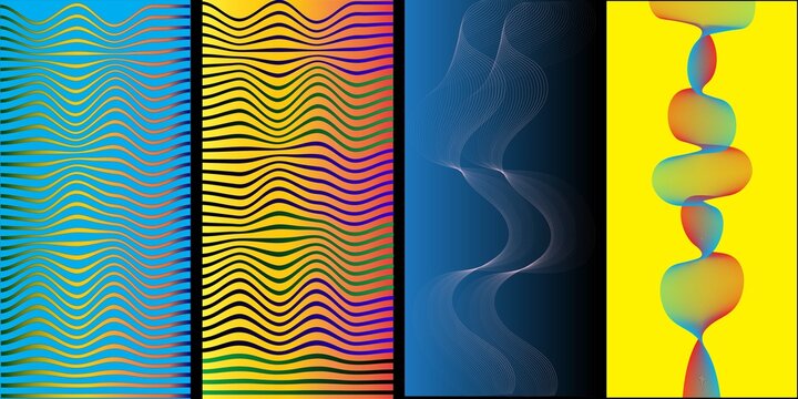 Colorful abstract wave and dna helix art design isolated on white background