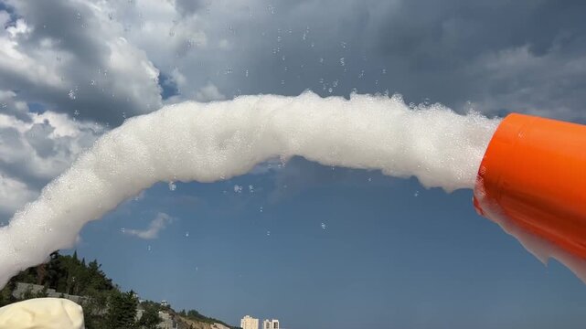 Beach Party with Foam Machine and Bubbles