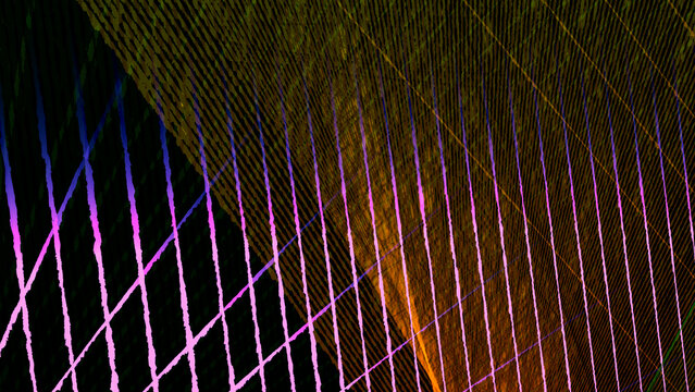 Colorful abstract diagonal grid pattern with glowing lines