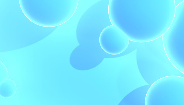 Floating glowing blue spheres on a light blue abstract background