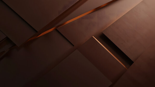 Abstract Bronze Material Texture: A close-up view of interlocking geometric shapes with a metallic bronze sheen.
