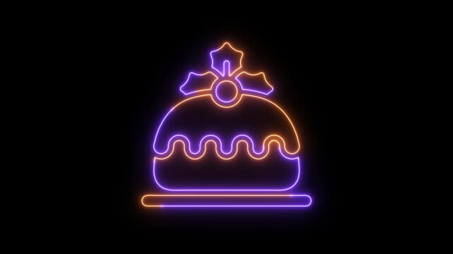 Glowing neon light bulb and brain icon showing creative idea concept