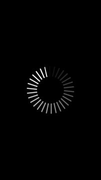 loading circle icon on black background. 4K video Animation concept