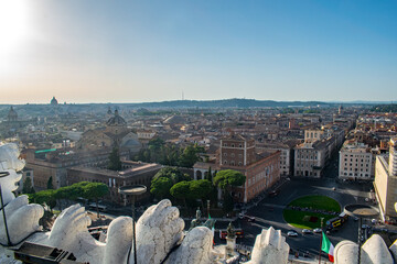 Aerial view of Rome rooftops and Piazza Venezia from the Vittoriano monument © Pavel Jiranek