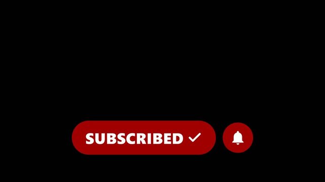Red subscribed button with a checkmark and notification bell icon appears on a dark background.