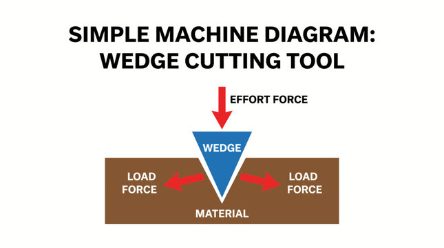 Wedge Simple Machine Diagram Cutting tool physics diagram