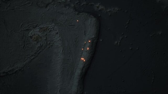 Animated TONGA Map Filled with Flag with animated Golden Border