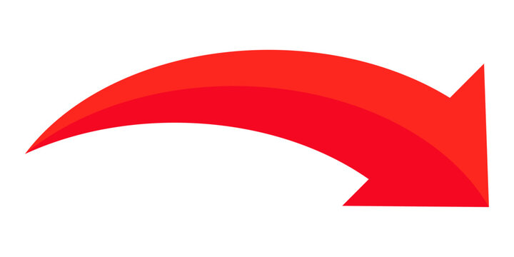 red arrow illustration in flat style