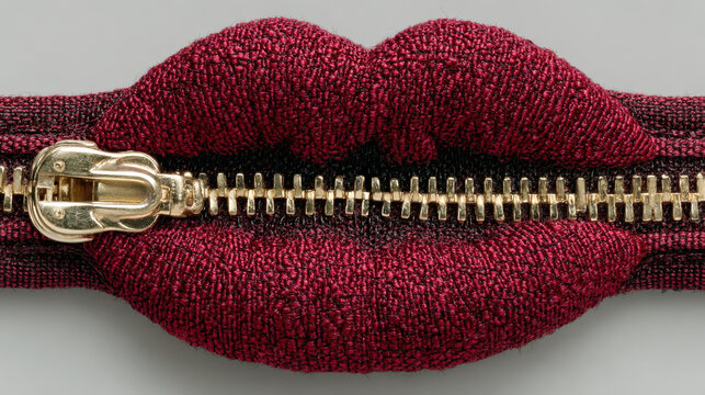 Zipper in shape of lips