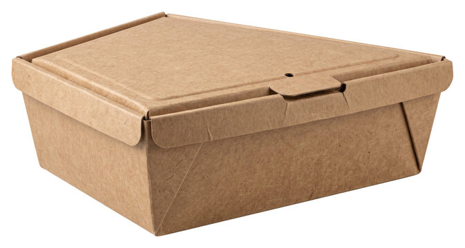 Closed rectangular paperboard storage box with hinged lid
