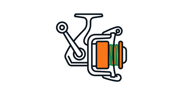 Fishing Reel Icon Isolated