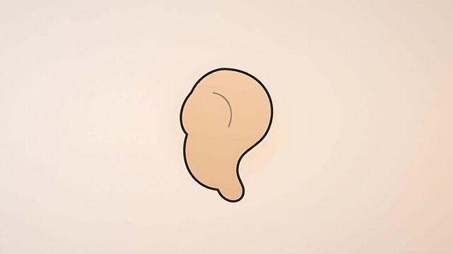 Abstract ear canal visualization with pulsing sound waves and breathing scale internal motion background