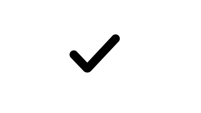 Check mark appears and disappears on a white background