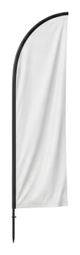 Vertical white feather flag with teardrop banner frame