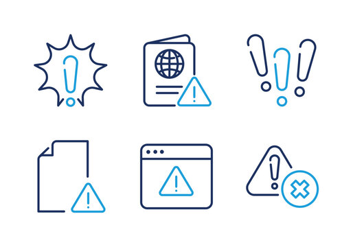 Device and Transaction Alert thin line icon set. Minimal web icons