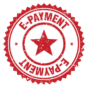 e-payment red grunge round stamp. e-payment stamp