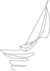 Minimalist One Line Sailboat Illustration © Md Hasan