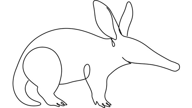 Aardvark white background.