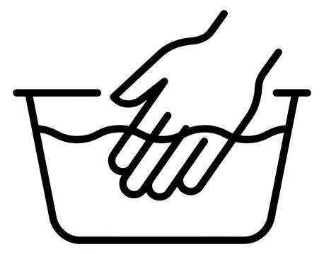 Hand washing in a basin icon