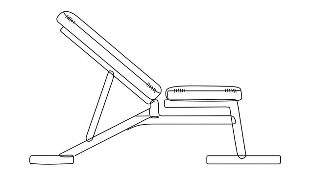 Adjustable exercise bench white background.