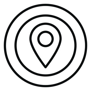 Icon of a location pin inside concentric circles