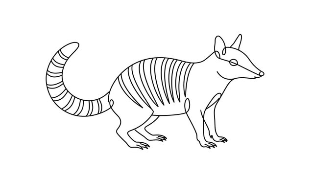 Armadillo standing white background.
