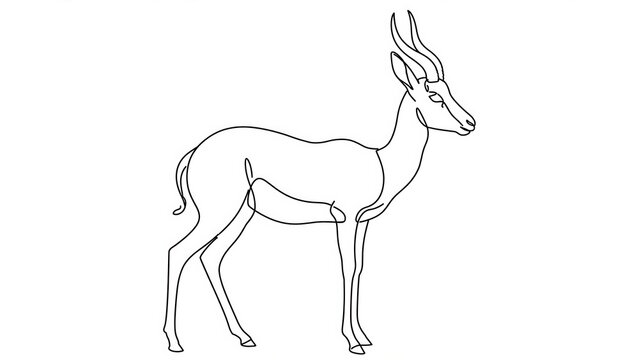 antelope standing white background.
