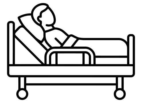 Patient in hospital bed icon