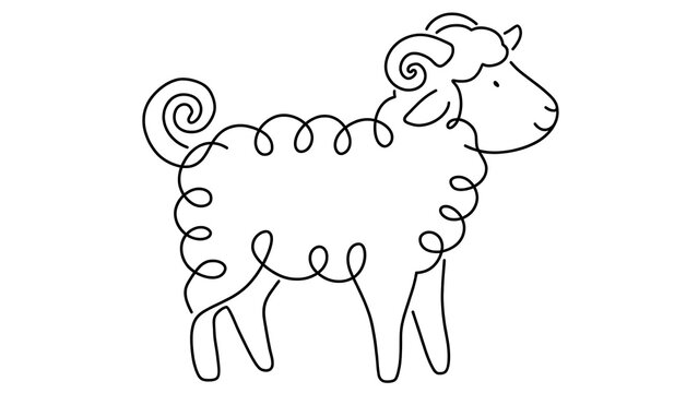 Aries Zodiac Symbol white background.