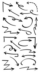 Fototapeta premium PNG hand-drawn arrow set, transparent background