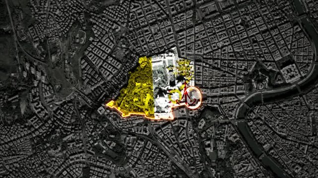 Animated VATICAN Map Filled with Flag with animated Golden Border
