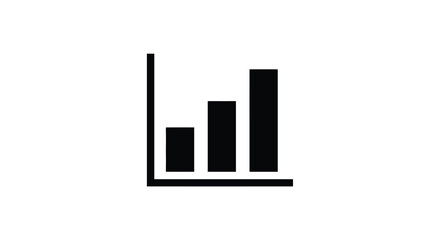 Obraz premium Bar graph silhouette on a white background represents data analysis