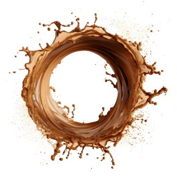 coffee splash circular burst isolated on white background jpg