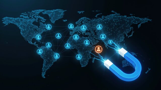 Global talent acquisition and recruitment concept