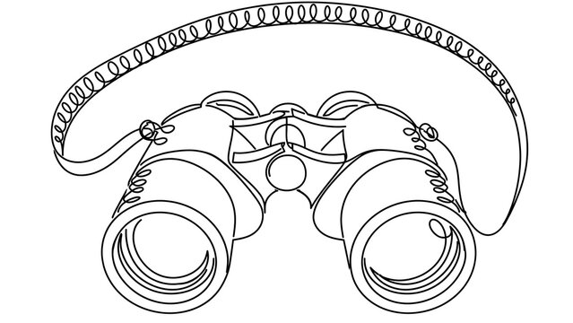 Binoculars white background.