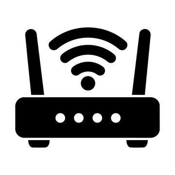 Wireless router internet wifi network modem connection solid vector icon