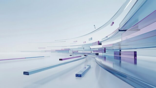 Abstract 3d background with glass geometric shapes