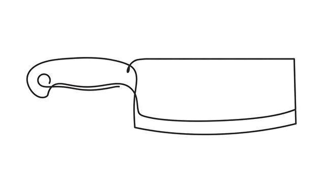 butcher knife white background.